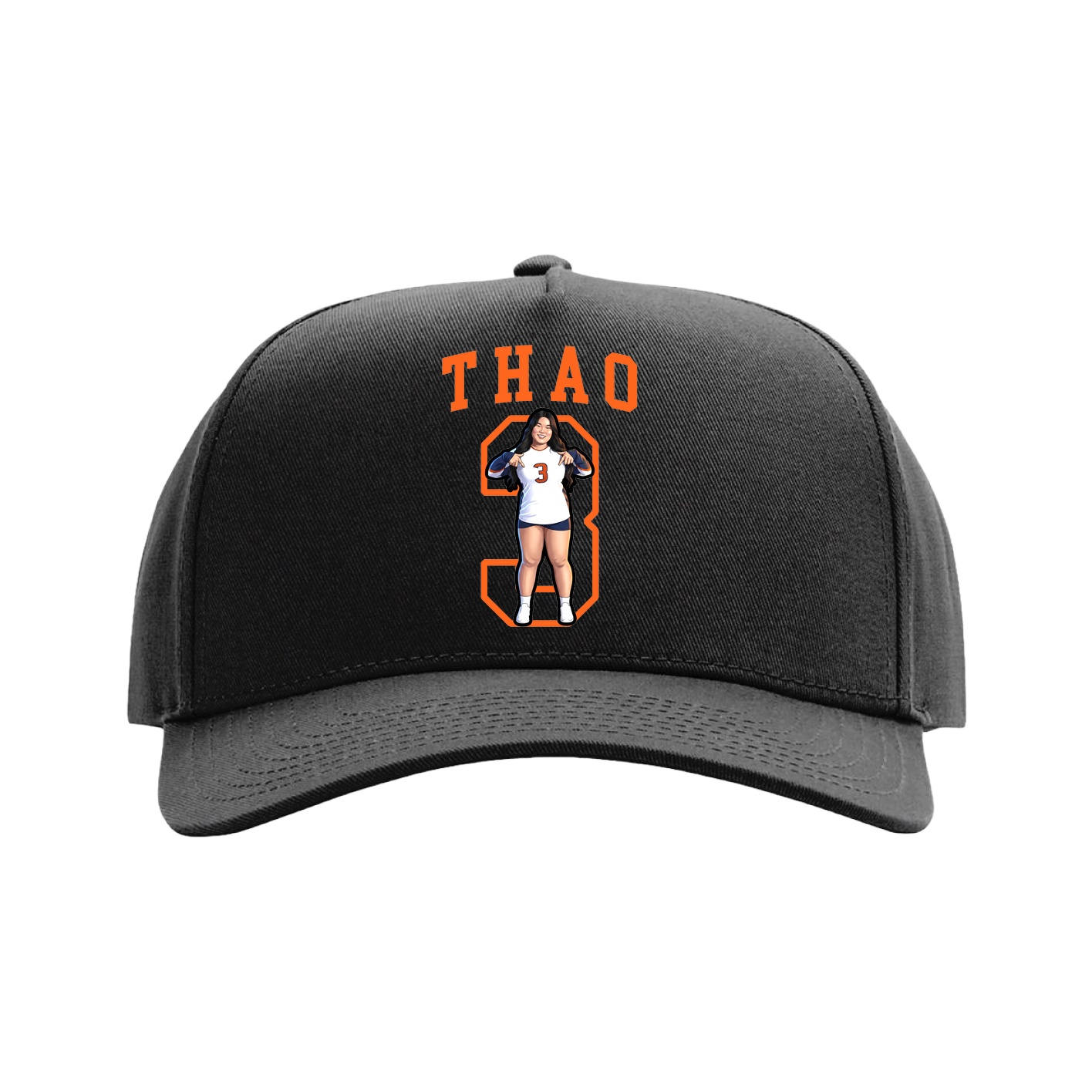Full Fabric Five-Panel Champ Cap — Shirsey in Black