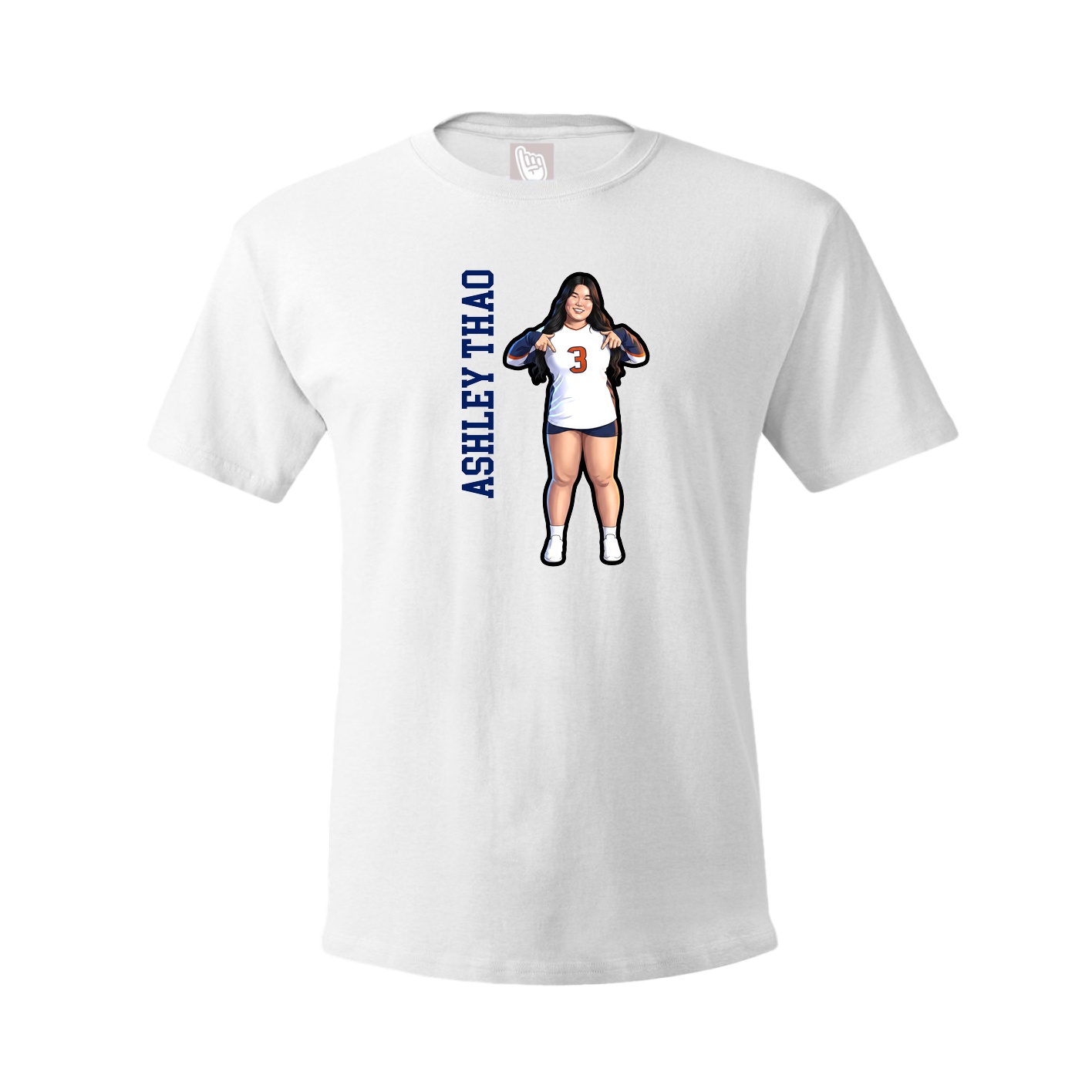 Tee — Name Vertical in White