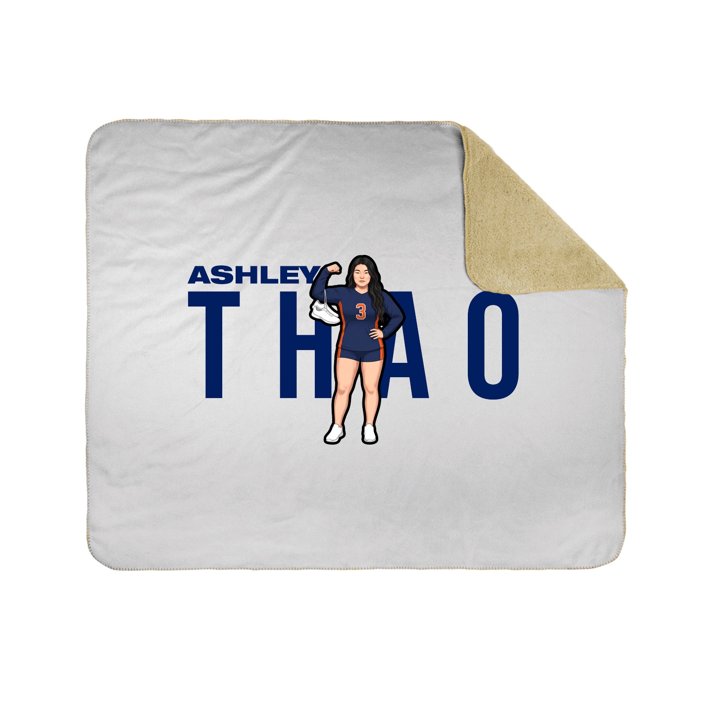 Throw Blanket — Player Name in White
