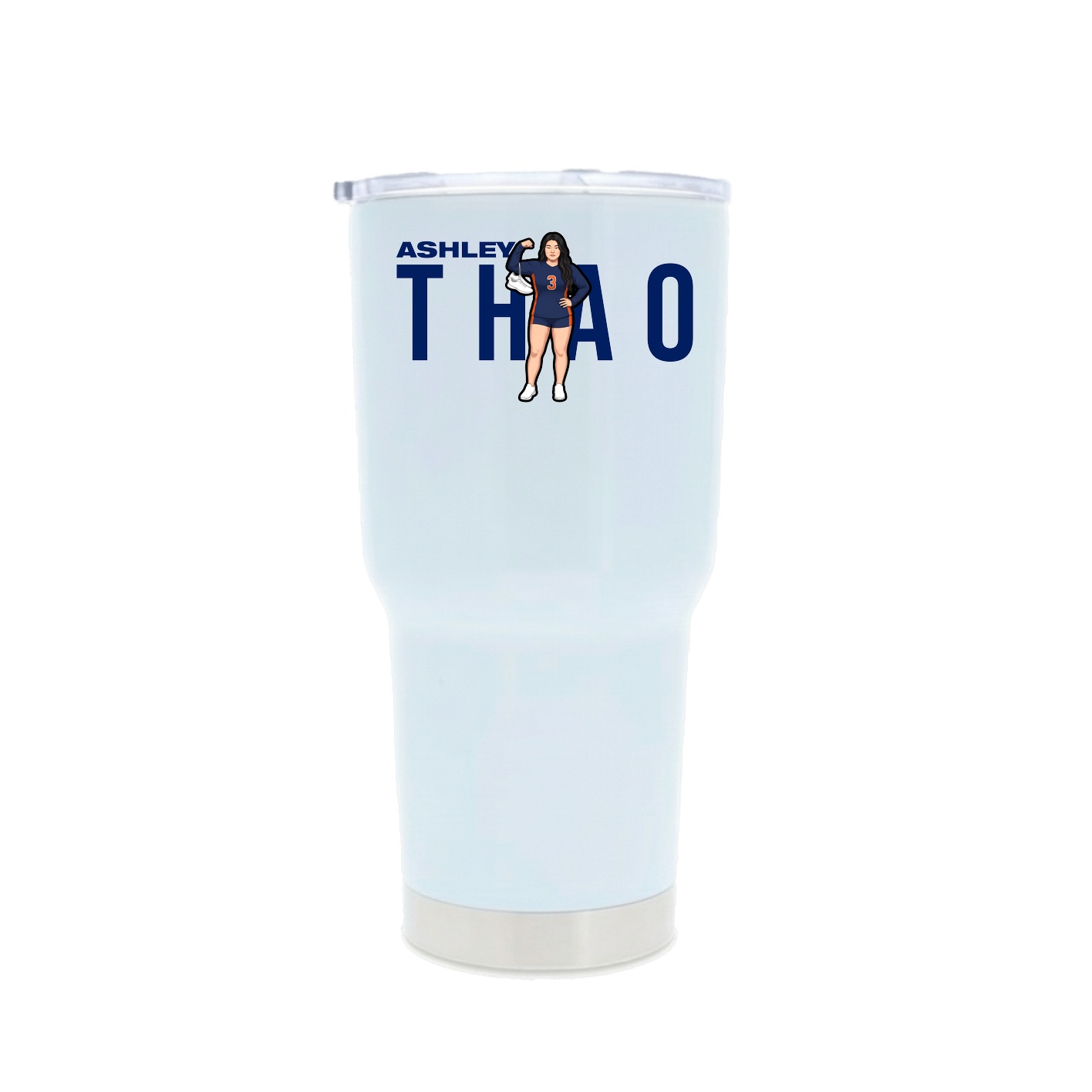 30oz Stainless Steel Tumbler — Player Name in White