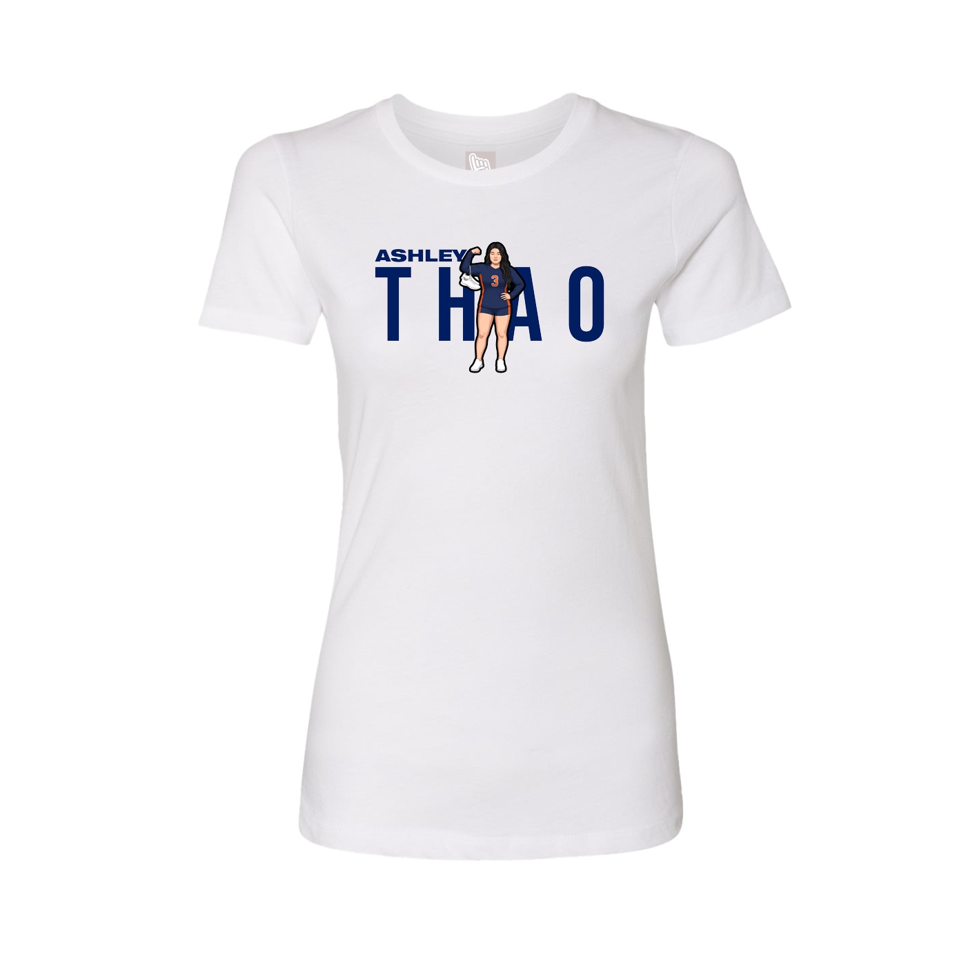 Fitted Women's Tee — Player Name in White