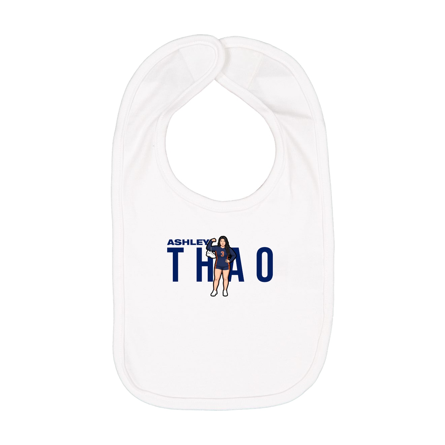Infant Bib — Player Name in White