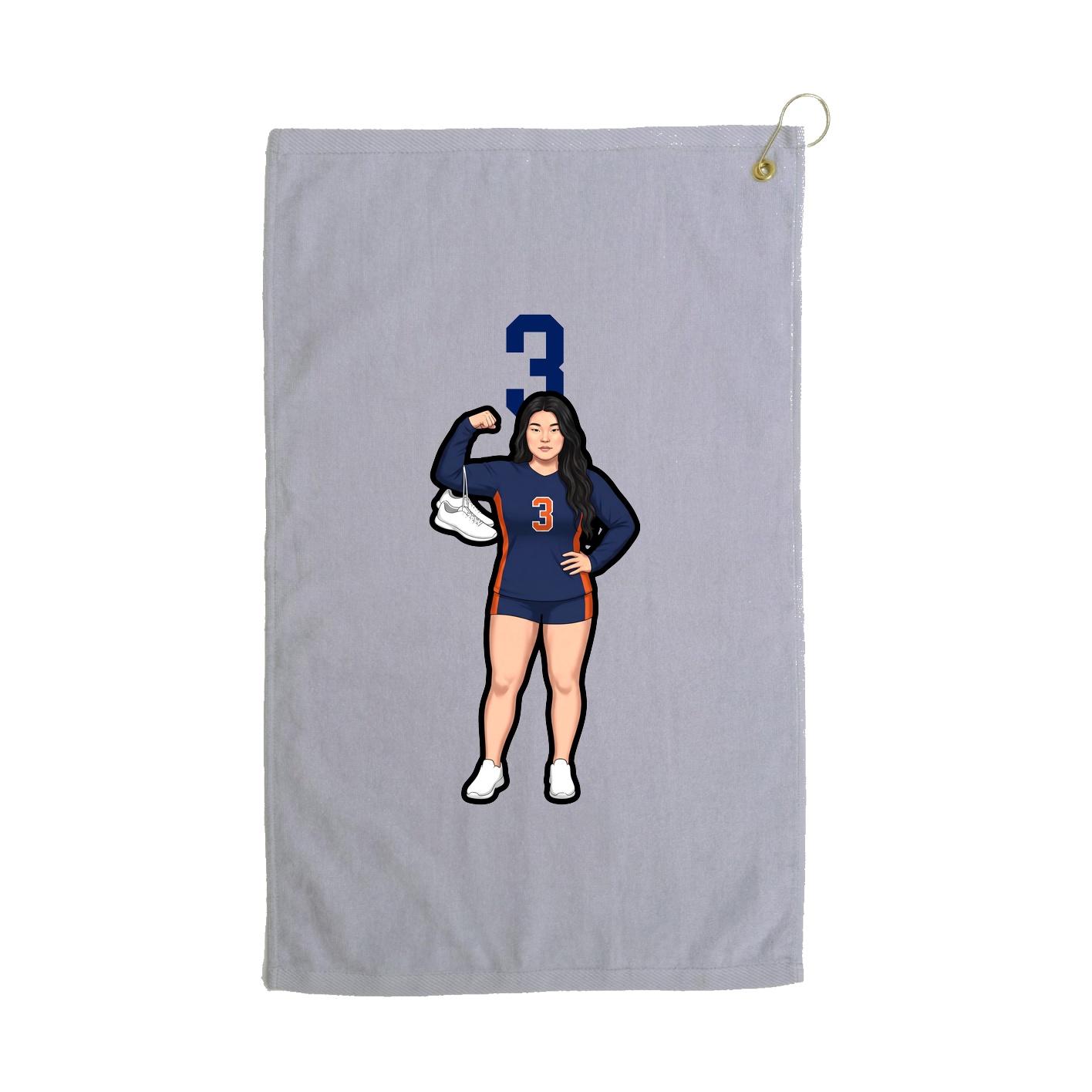Golf Towel — Number Top in Grey