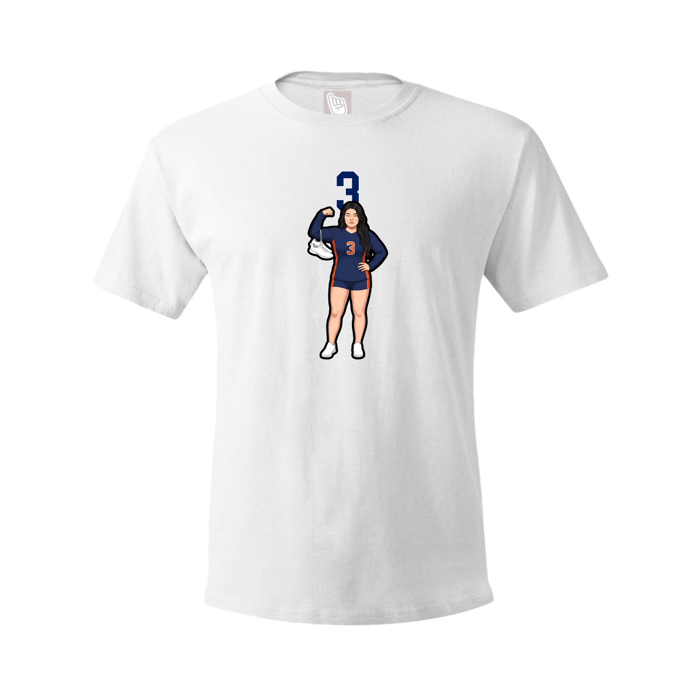 Youth Tee — Number Top in White