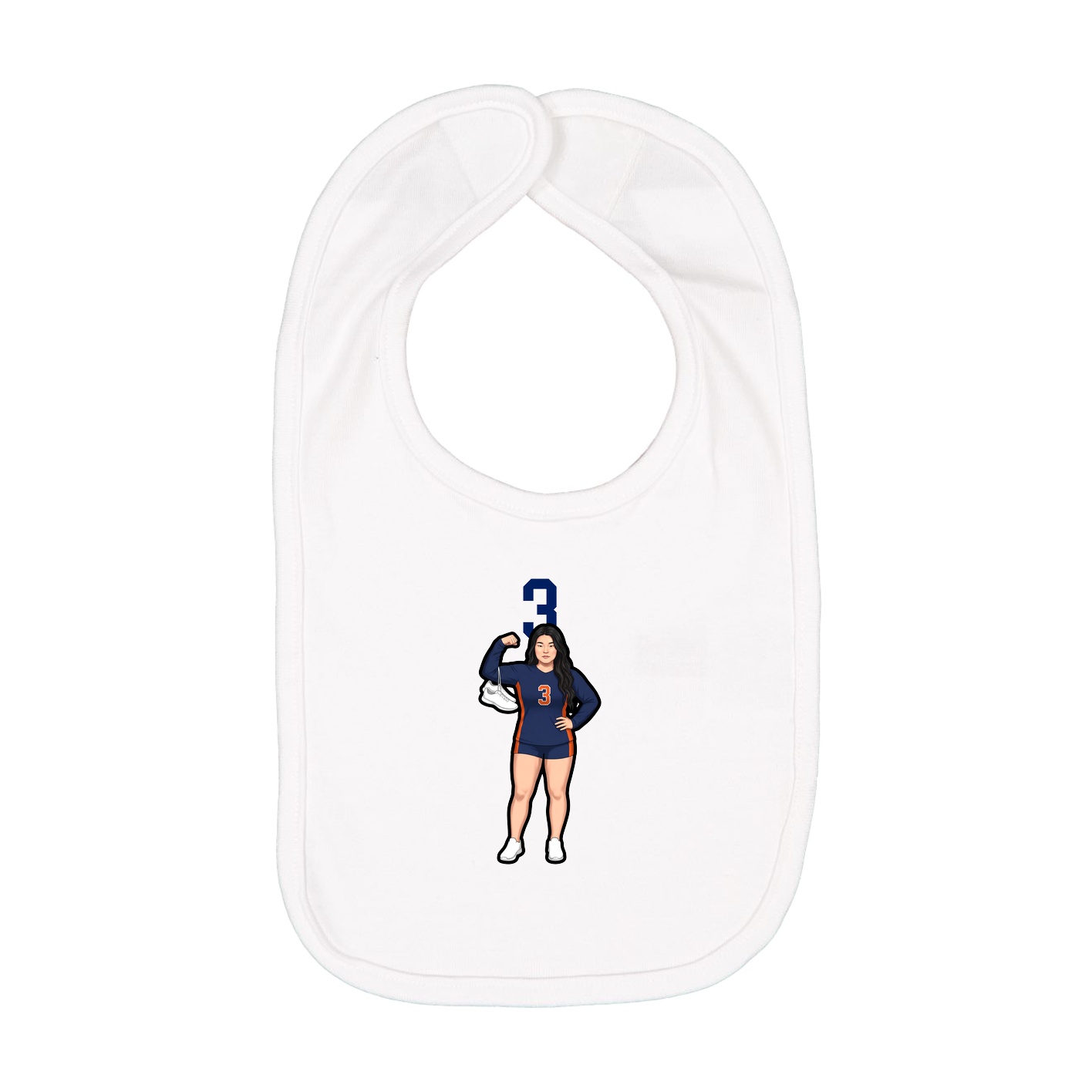Infant Bib — Number Top in White