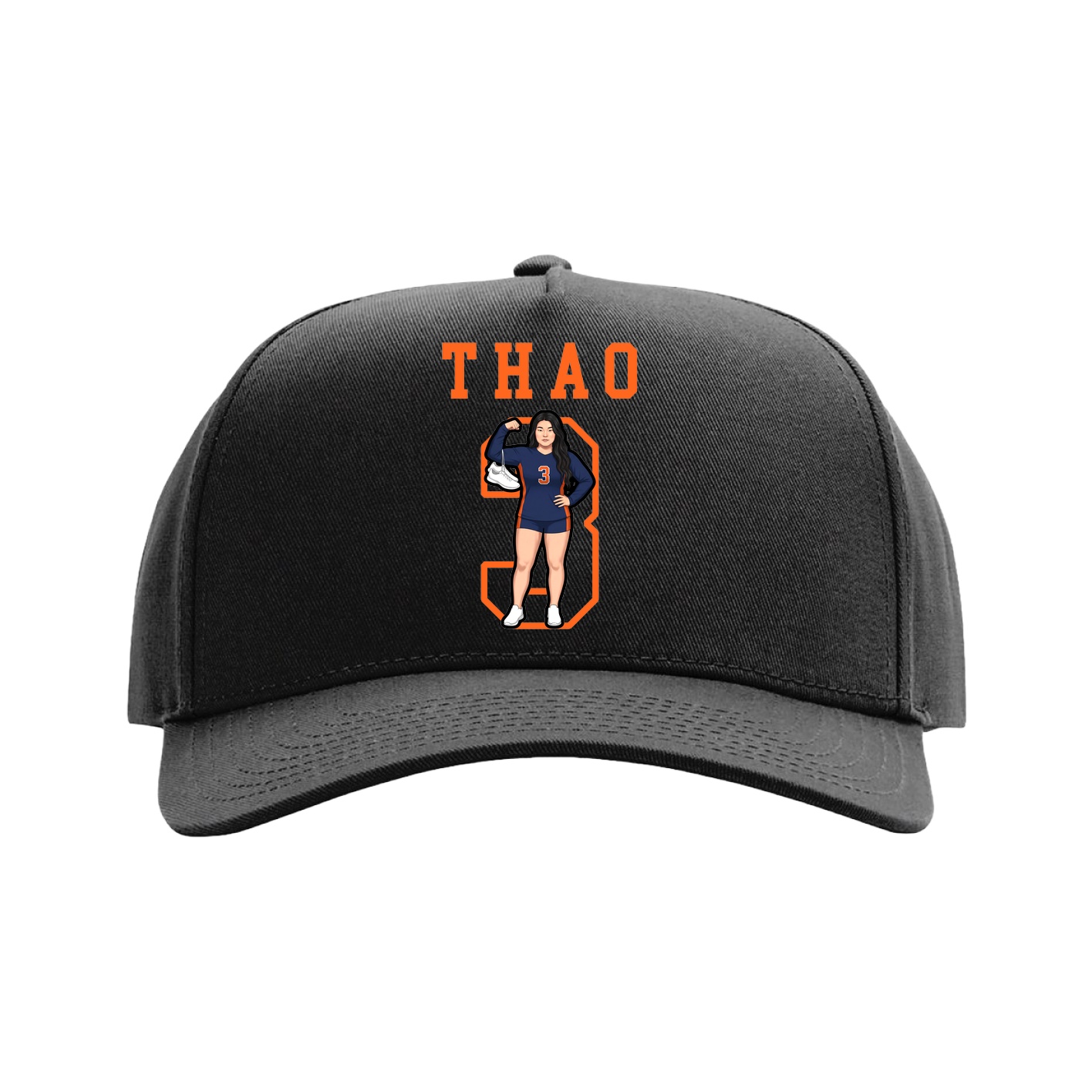 Full Fabric Five-Panel Champ Cap — Shirsey in Black