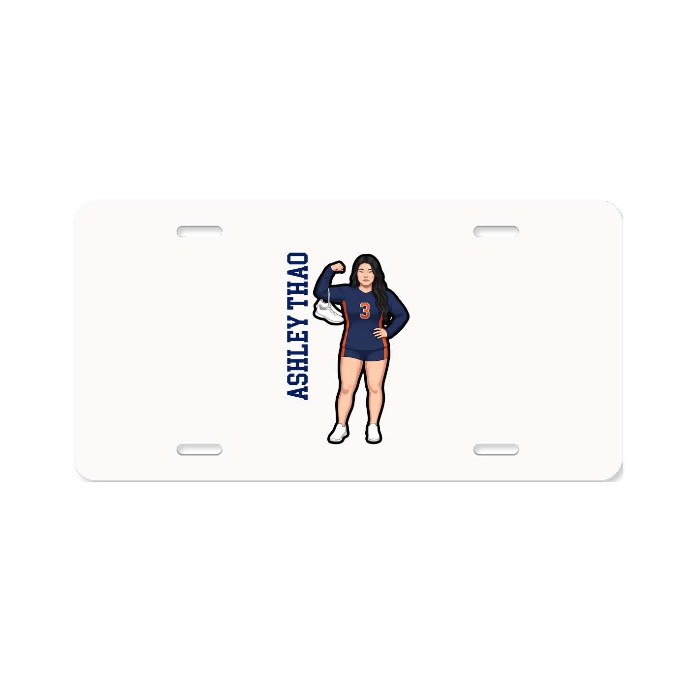 License Plate — Name Vertical in Classic