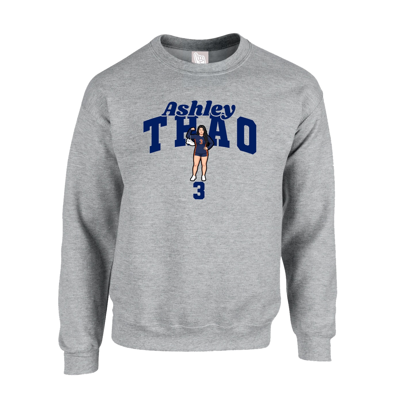 Fleece Crew — Signature Arch in Grey
