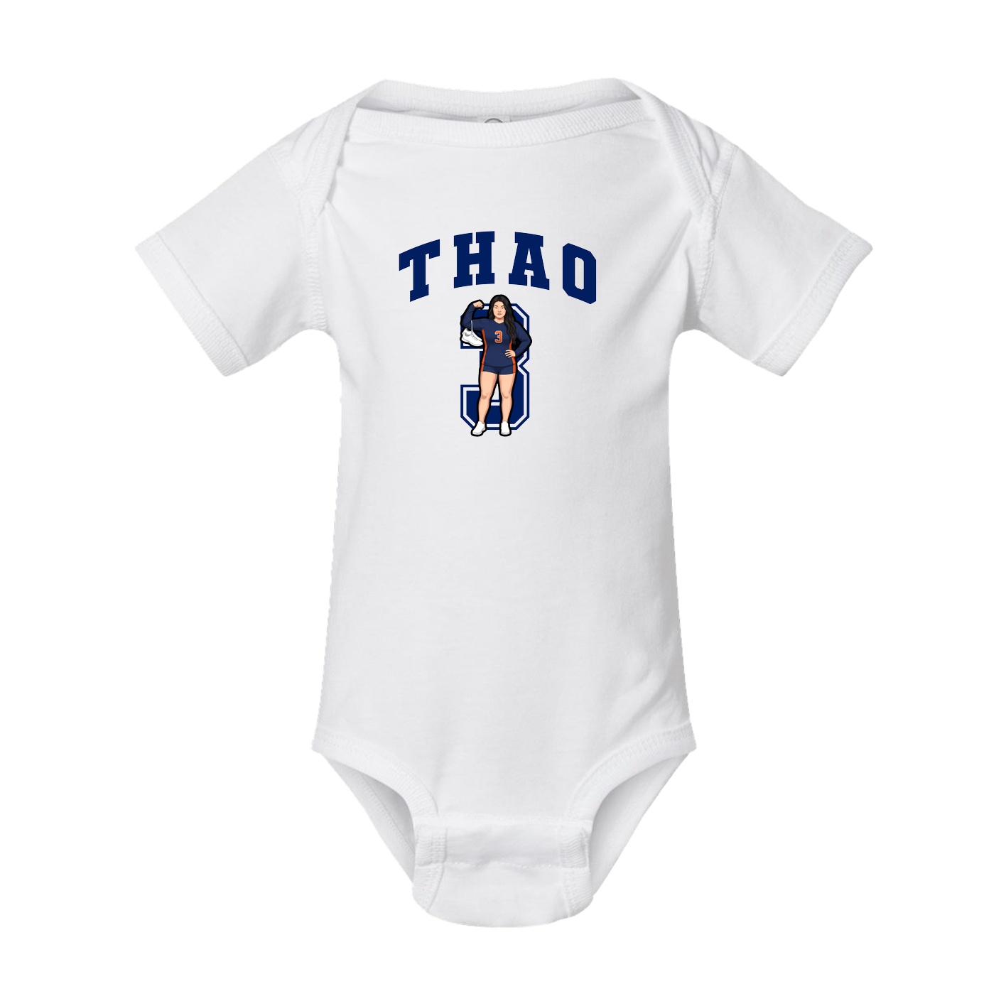 Baby Onesie — Number in White