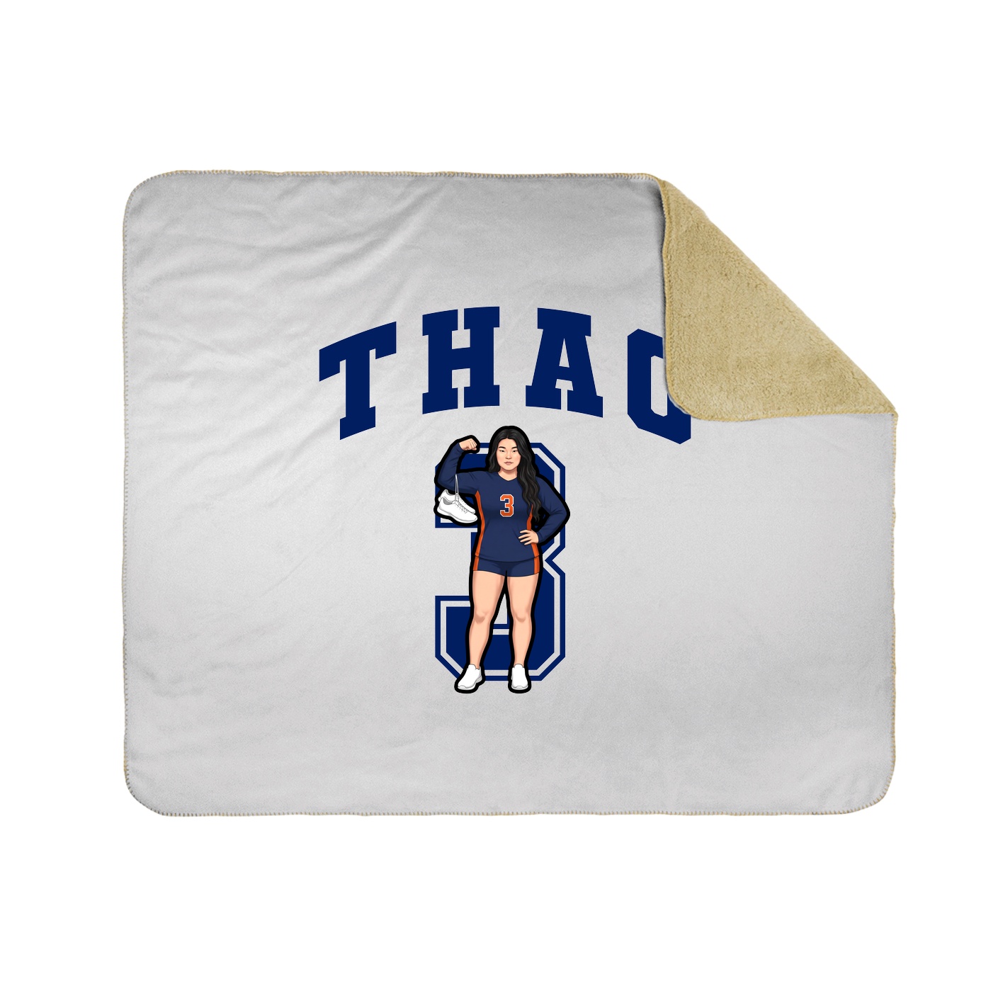 Throw Blanket — Number in White