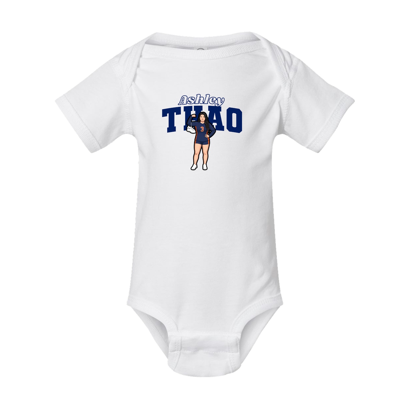 Baby Onesie — Name Arch in White