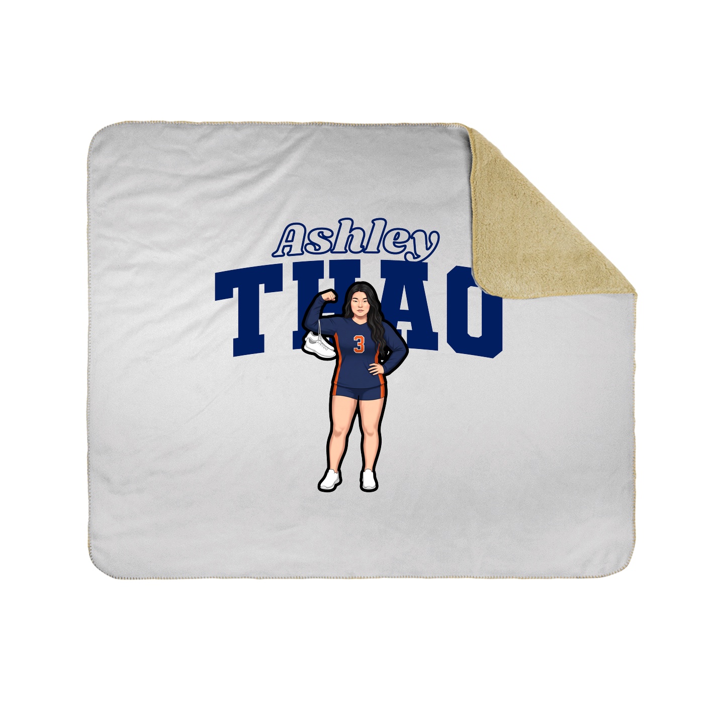 Throw Blanket — Name Arch in White