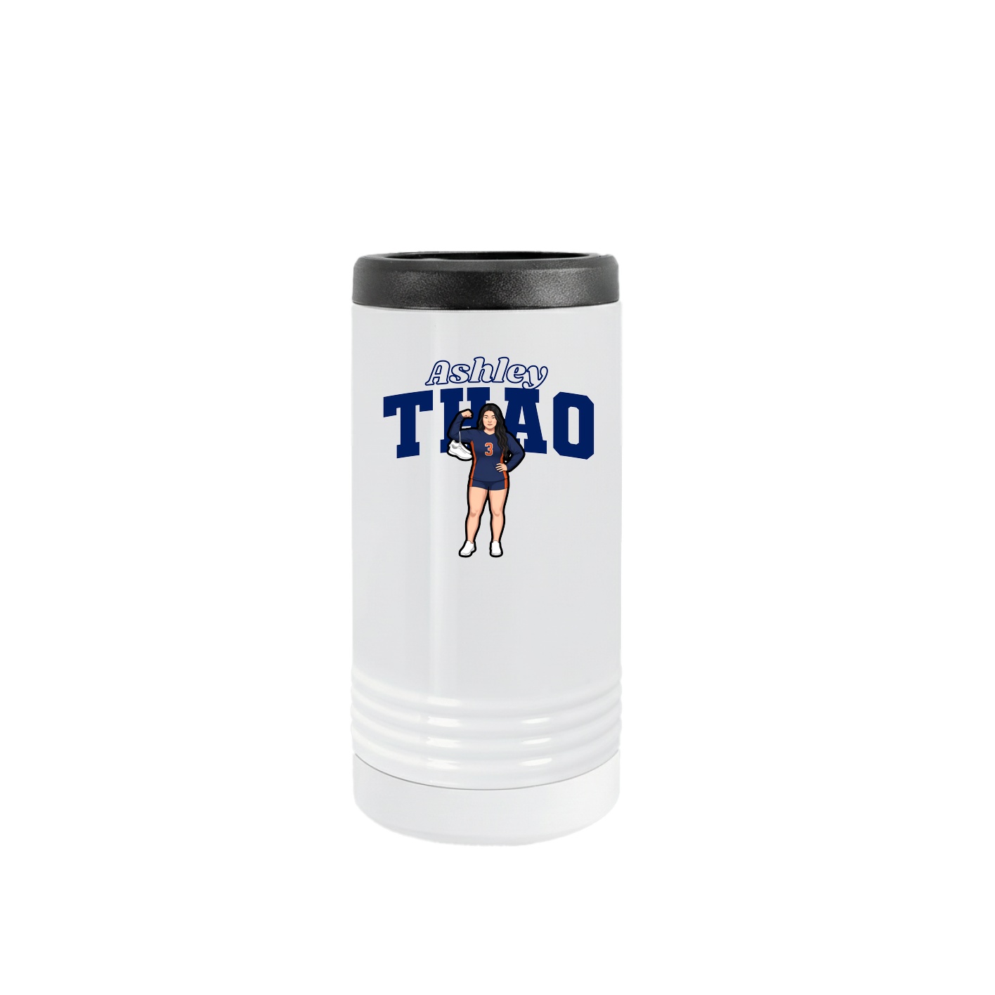 Slim Beverage Holder — Name Arch in White