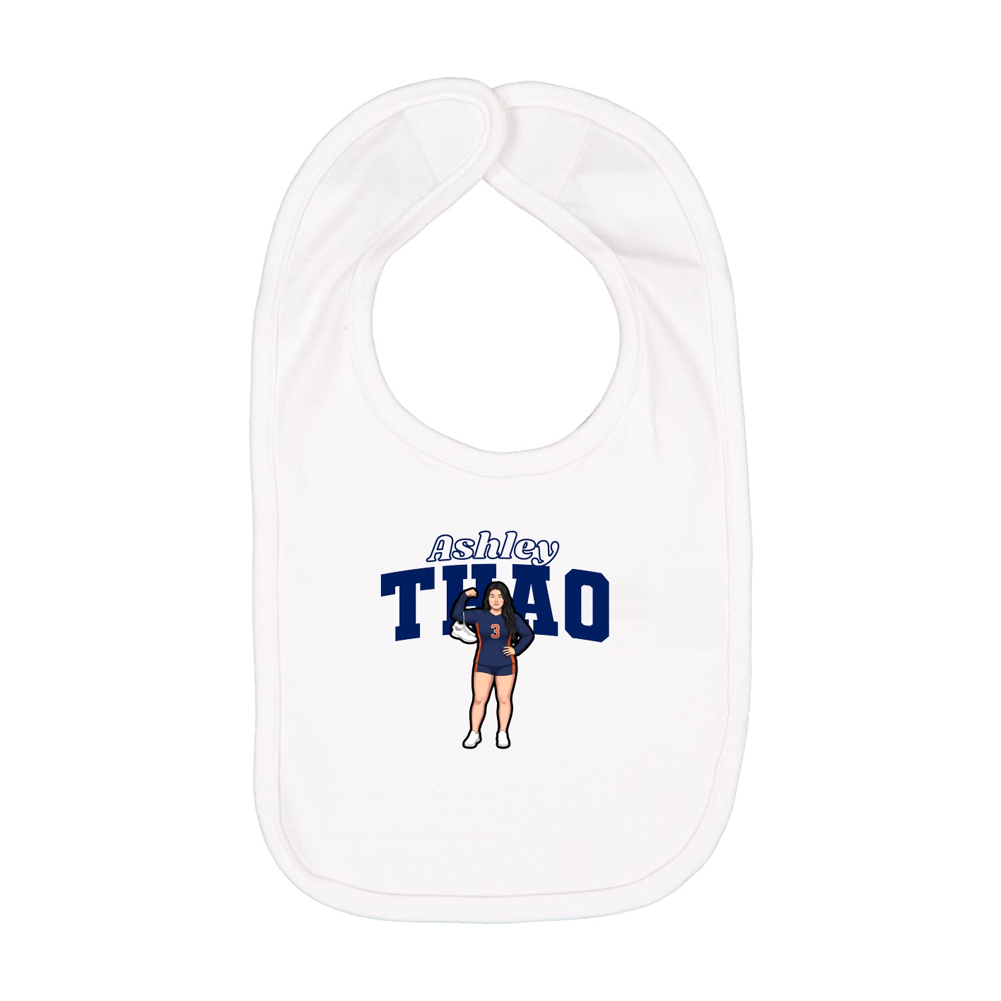 Infant Bib — Name Arch in White