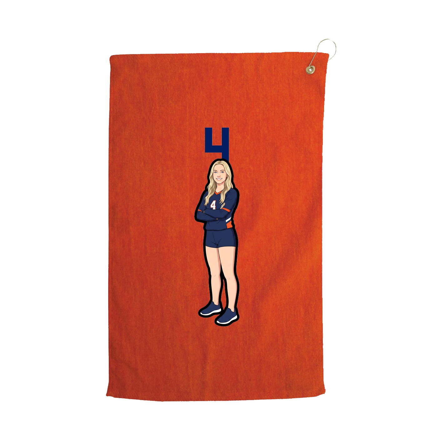 Golf Towel — Number Top in Orange