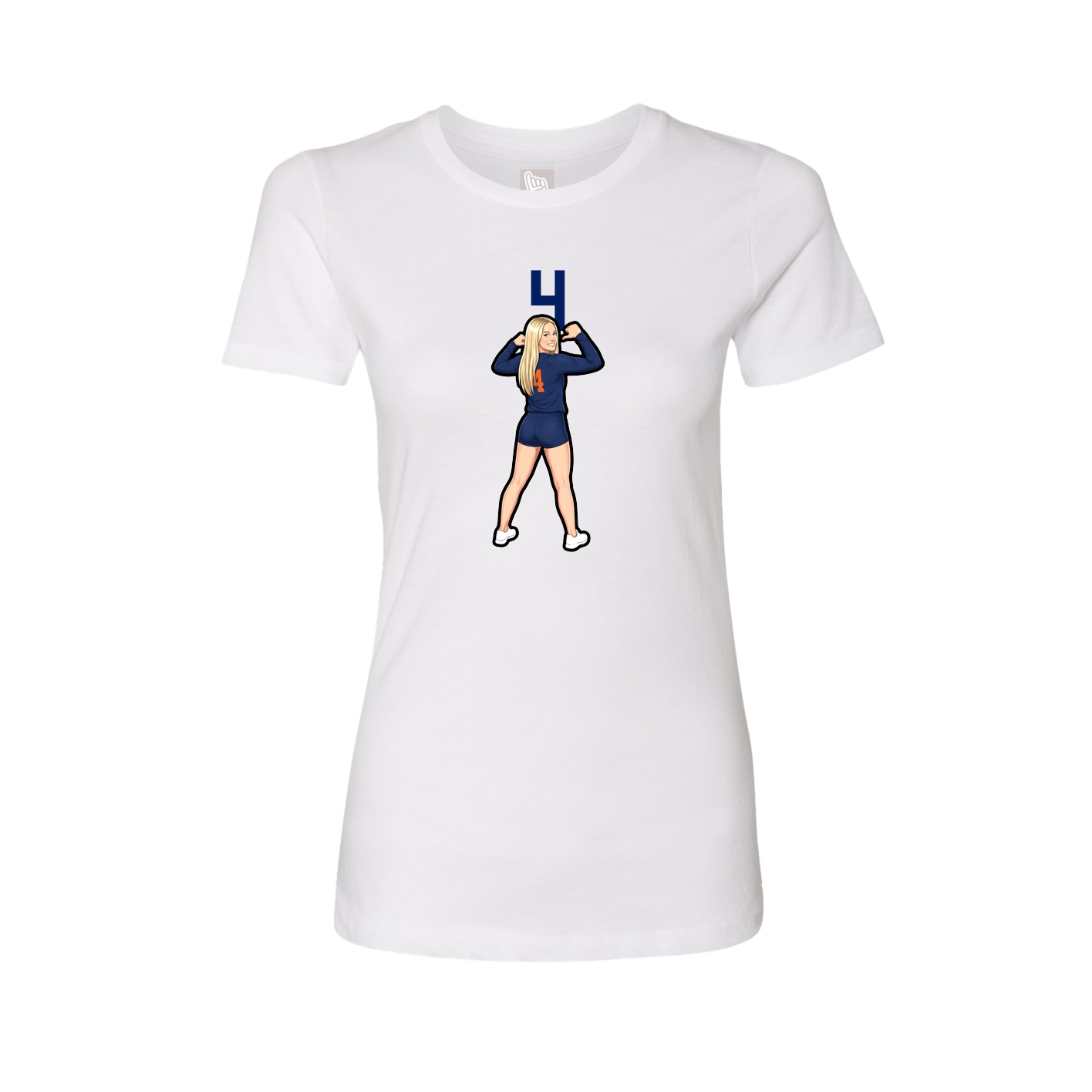 Womens Tee — Number Top in White