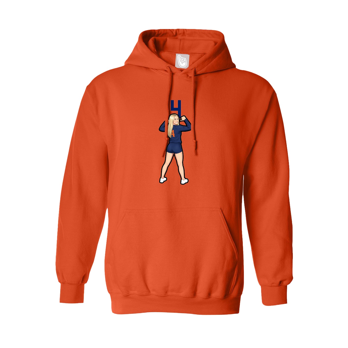 Hoodie — Number Top in Orange
