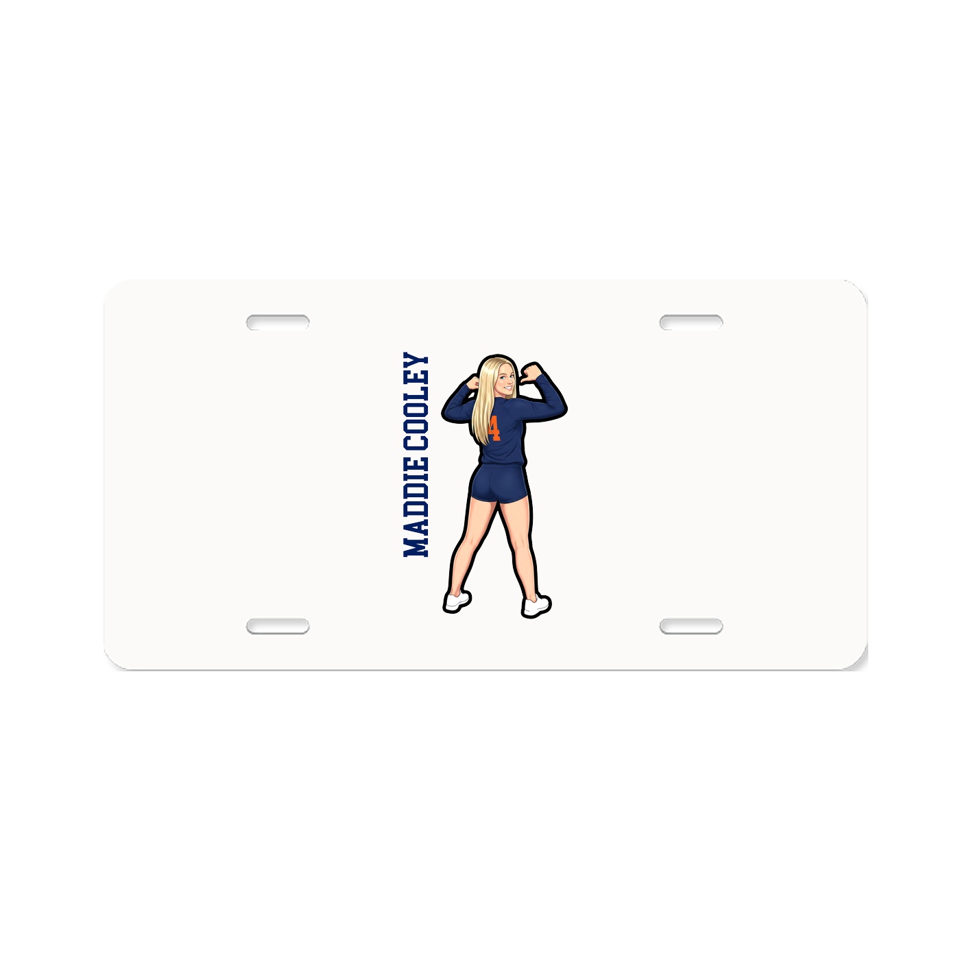 License Plate — Name Vertical in Classic
