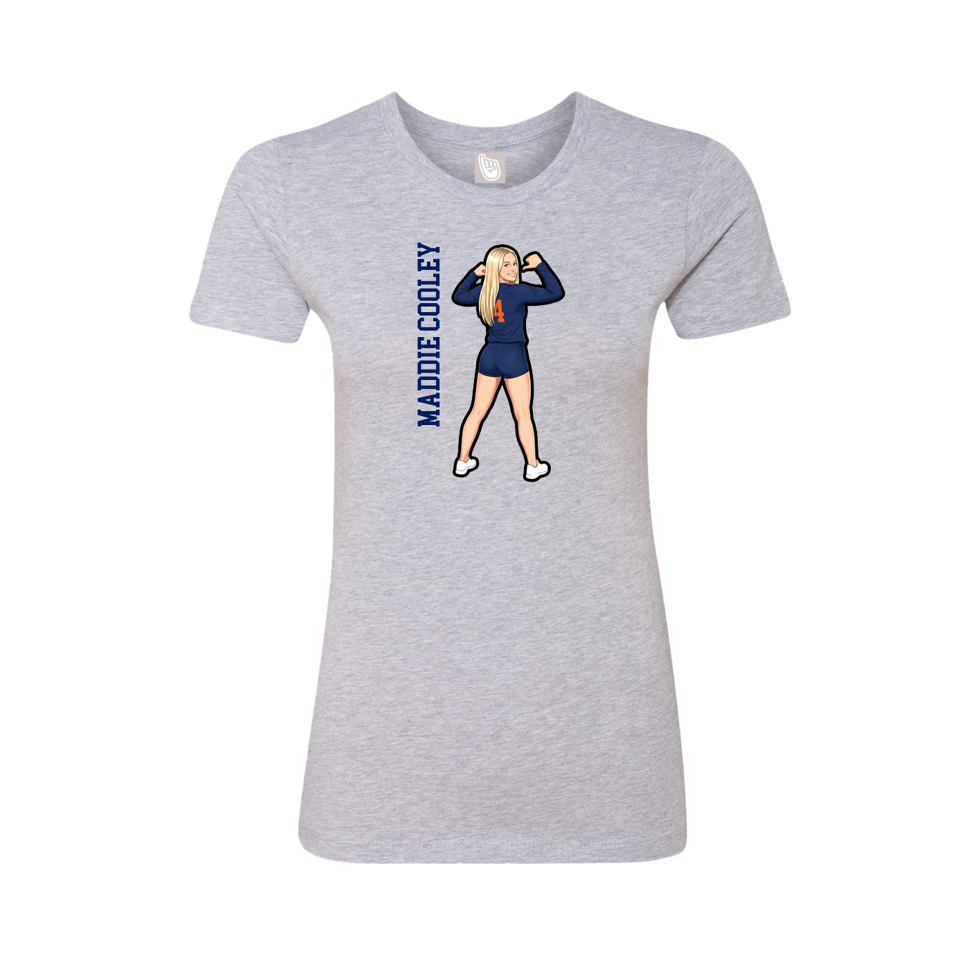Womens Tee — Name Vertical in Grey