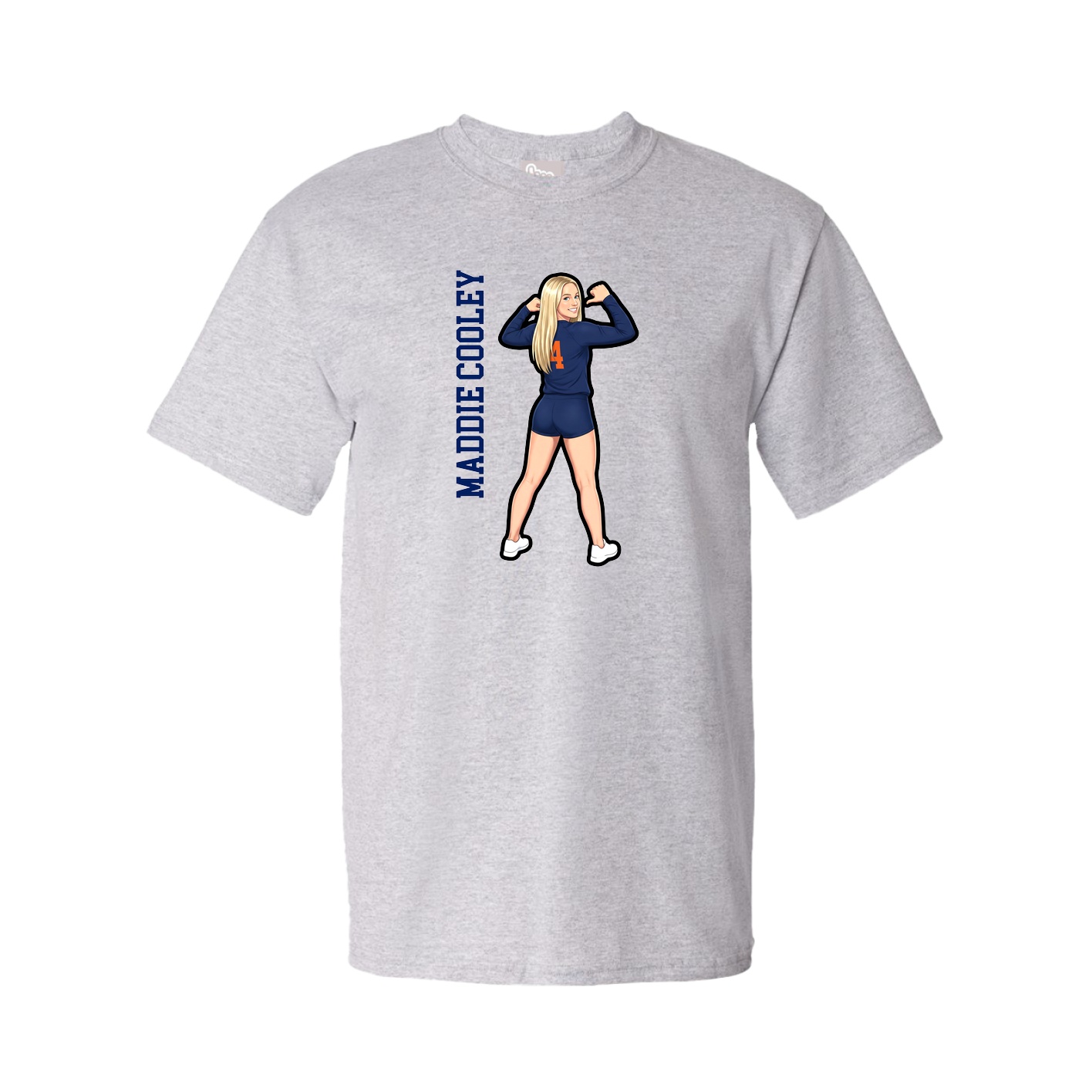 Youth Tee — Name Vertical in Grey