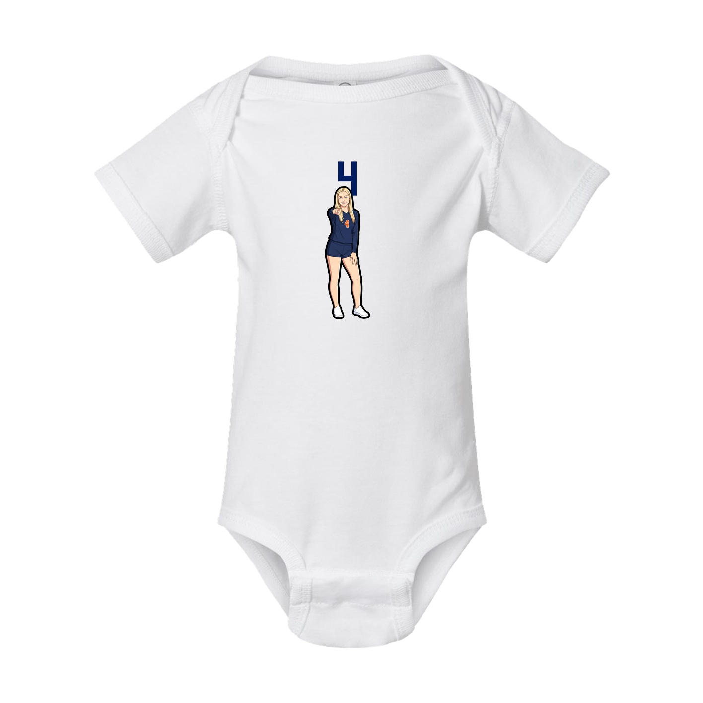 Baby Onesie — Number Top in White