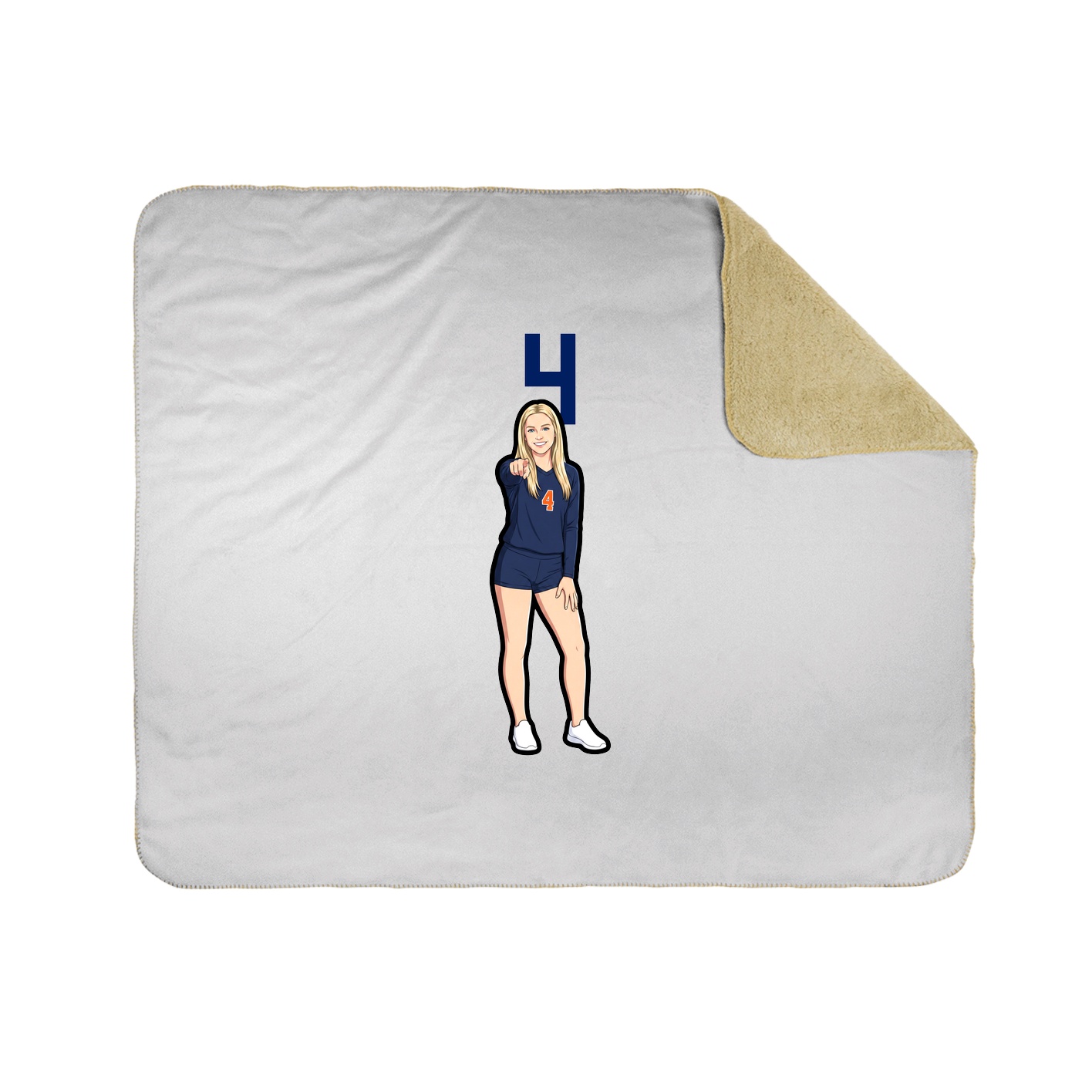 Throw Blanket — Number Top in White