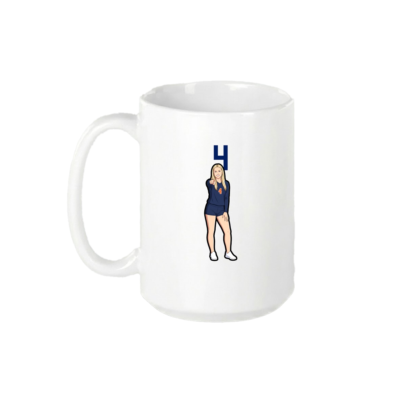 15oz Coffee Mug — Number Top in White