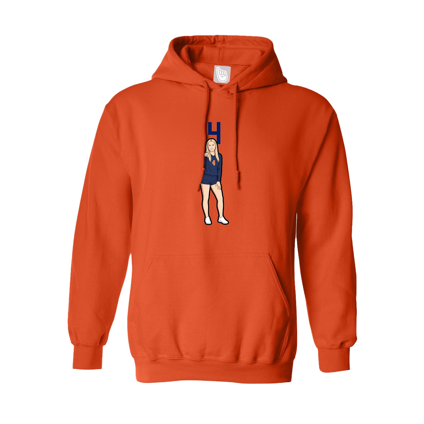 Hoodie — Number Top in Orange