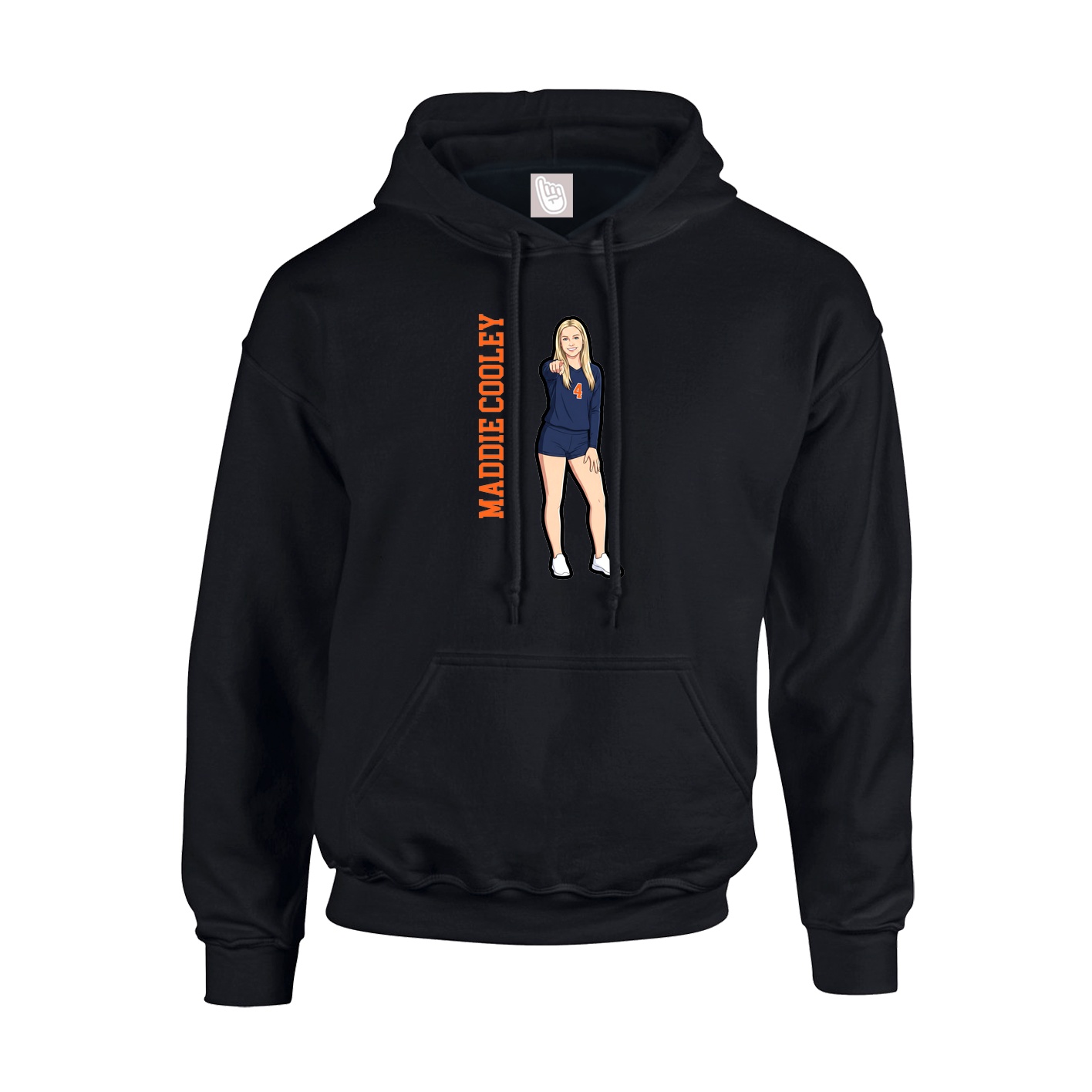 Hoodie — Name Vertical in Black
