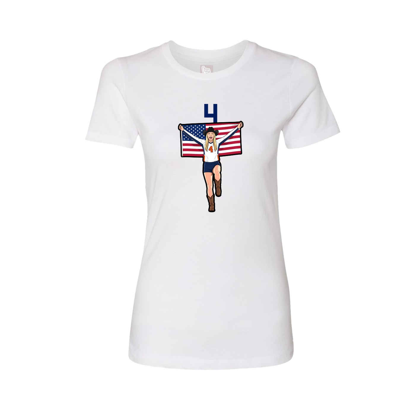 Womens Tee — Number Top in White