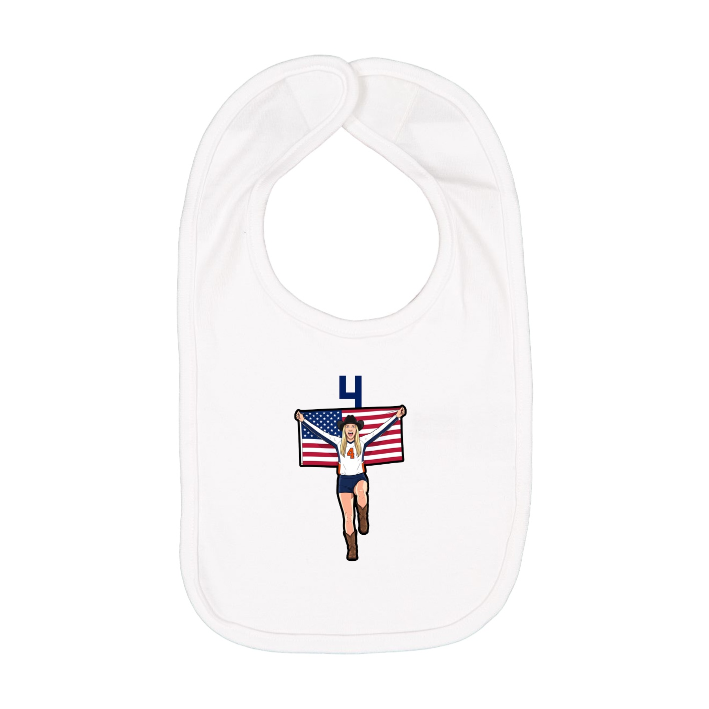 Infant Bib — Number Top in White