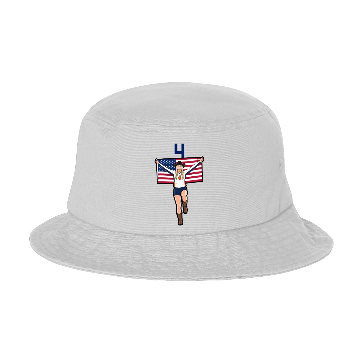 Bucket Cap — Number Top in White