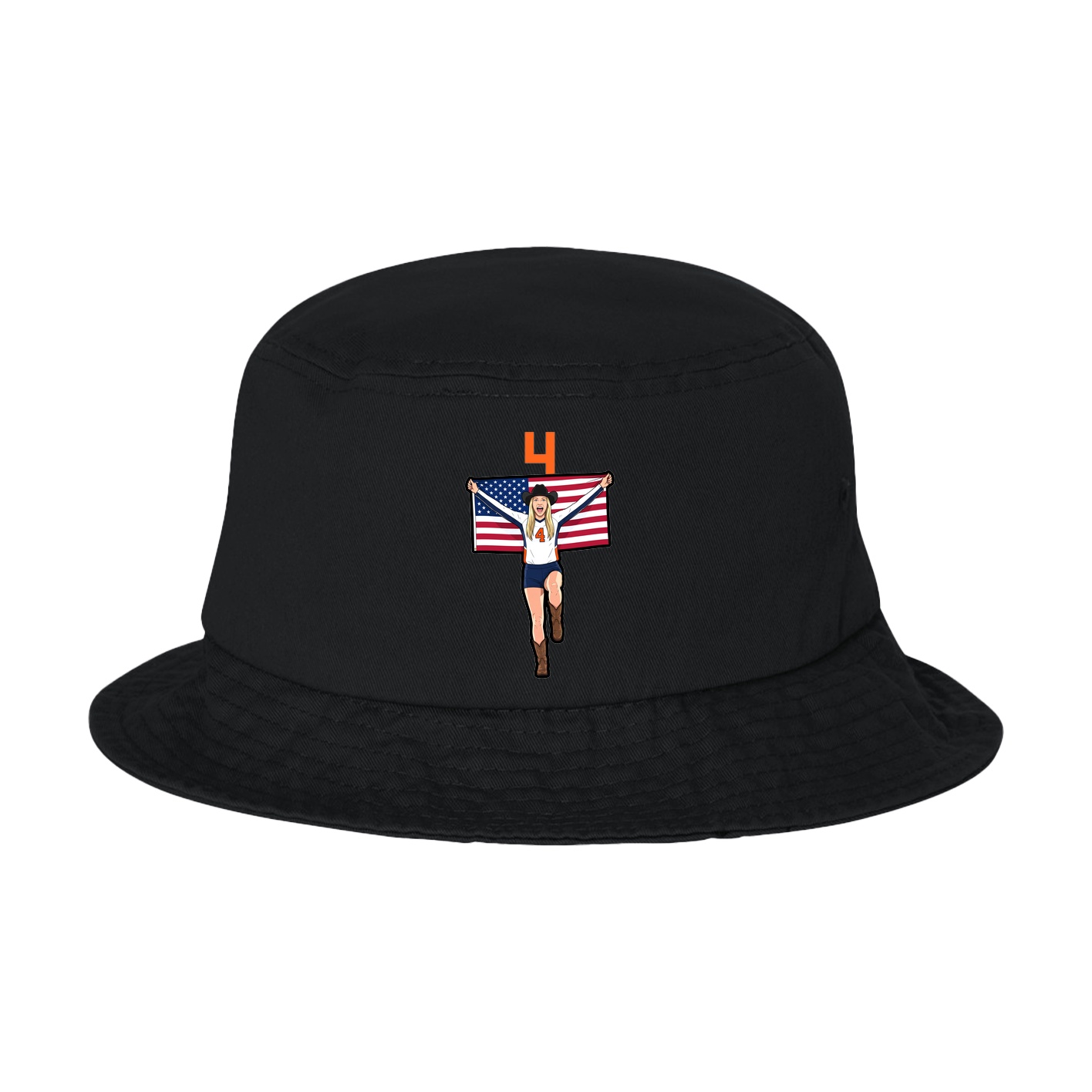 Bucket Cap — Number Top in Black