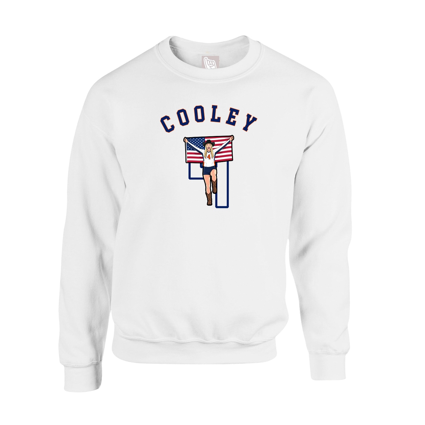 Fleece Crew — Shirsey Arch in White
