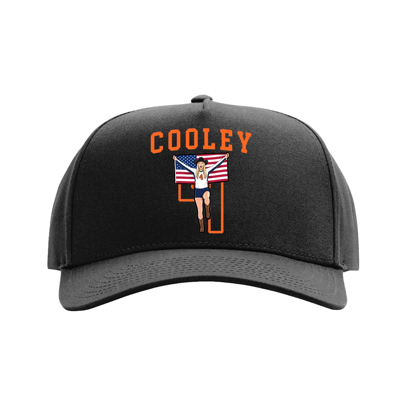 Full Fabric Five-Panel Champ Cap — Shirsey in Black