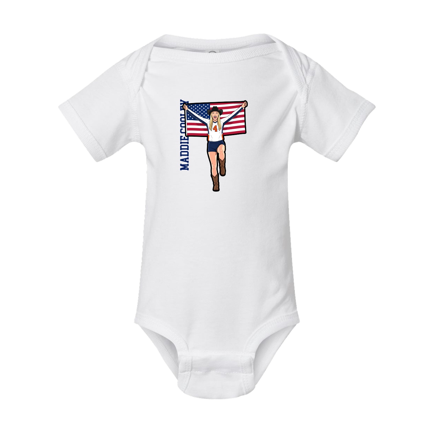 Baby Onesie — Name Vertical in White