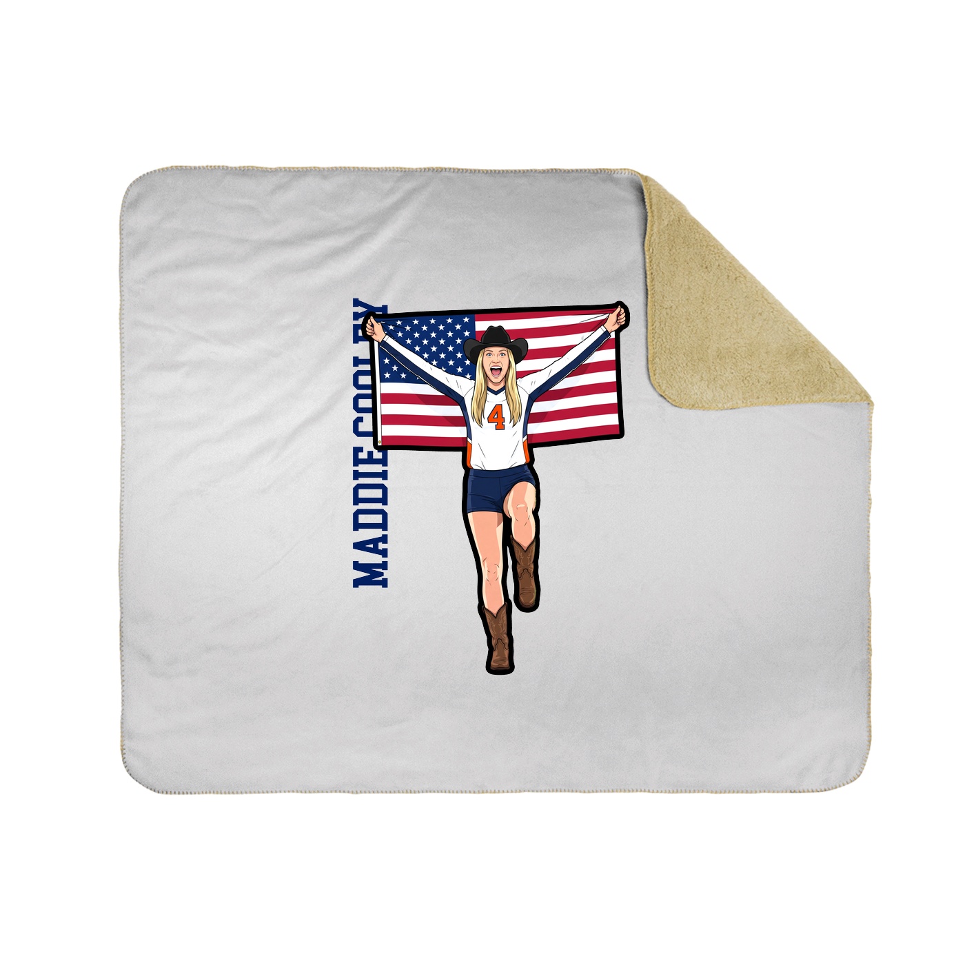 Throw Blanket — Name Vertical in White