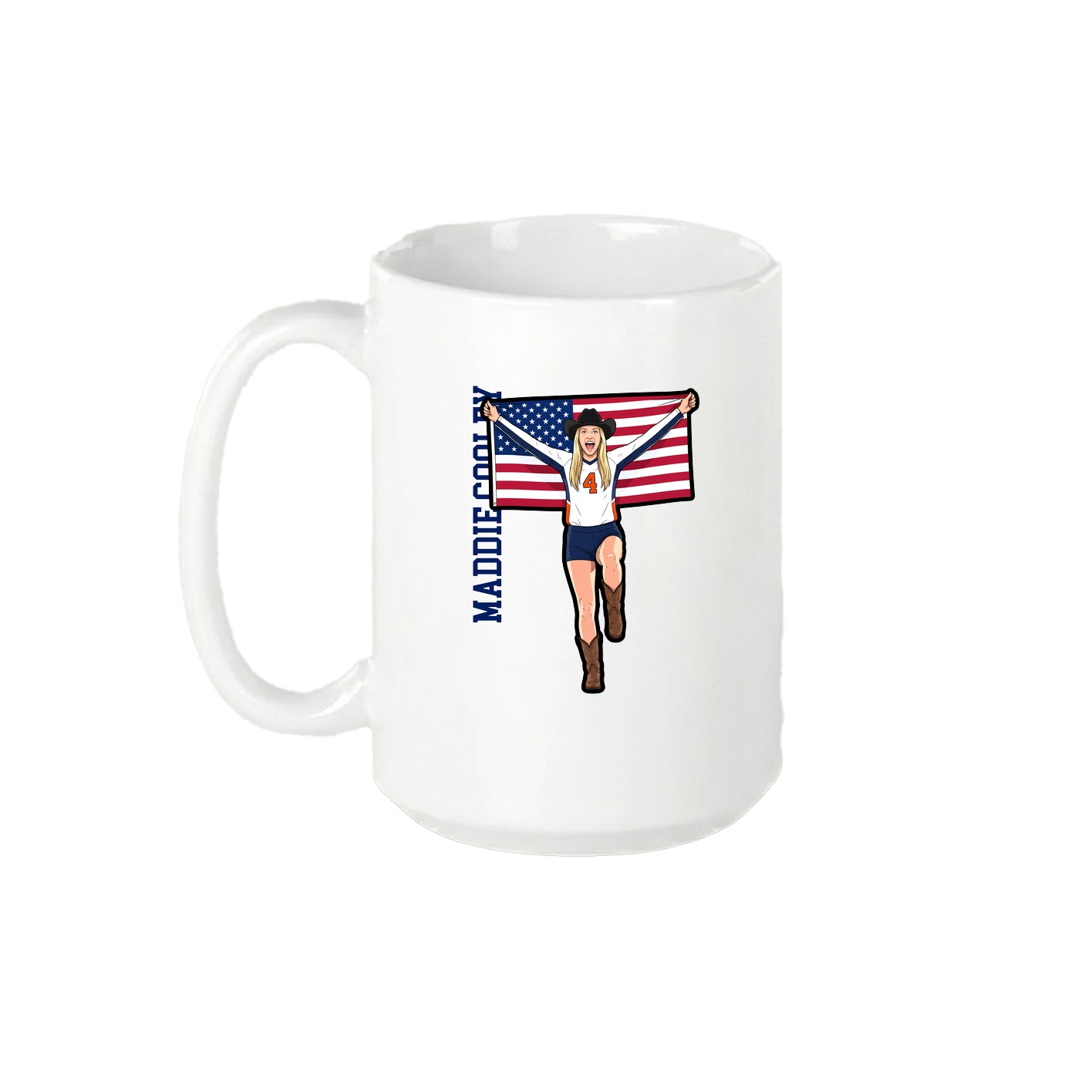 15oz Coffee Mug — Name Vertical in White