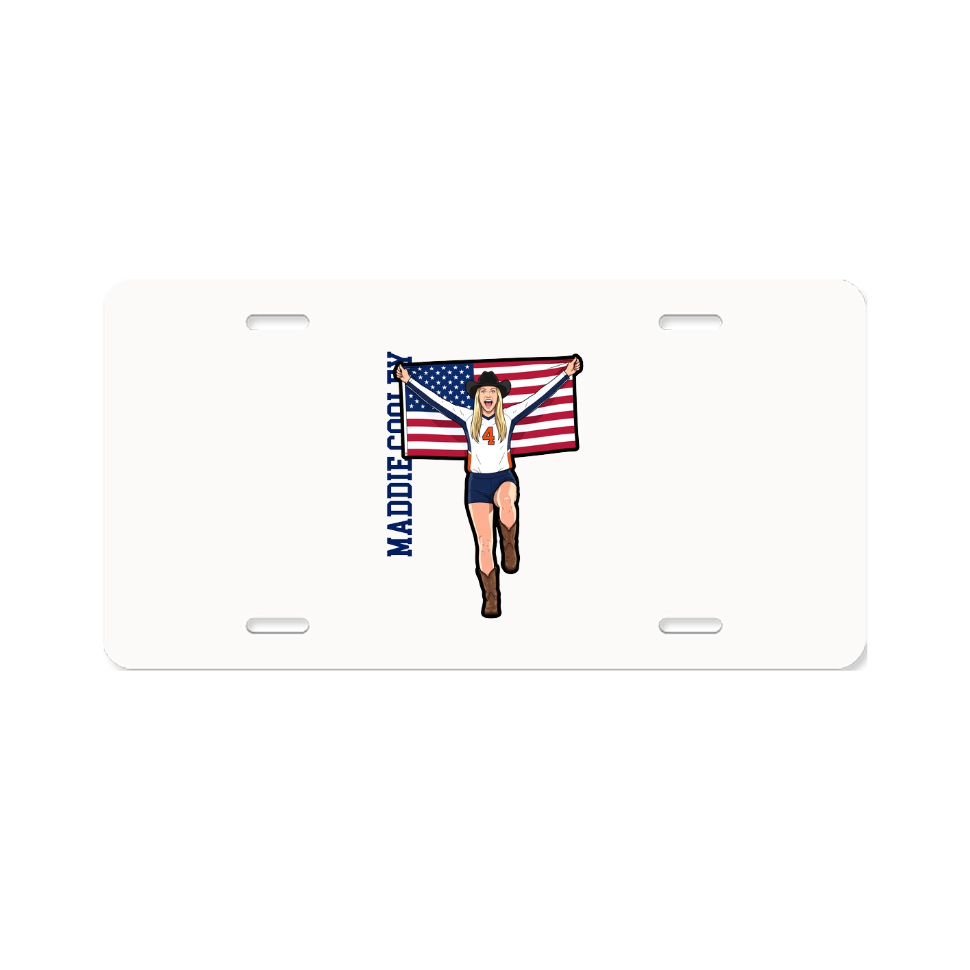 License Plate — Name Vertical in Classic