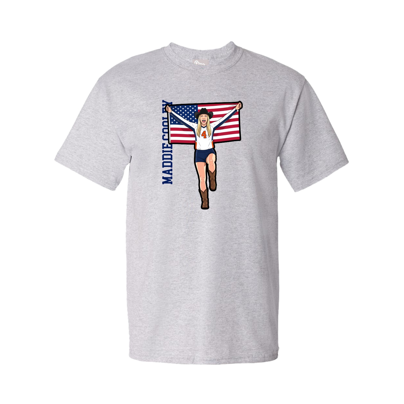 Youth Tee — Name Vertical in Grey