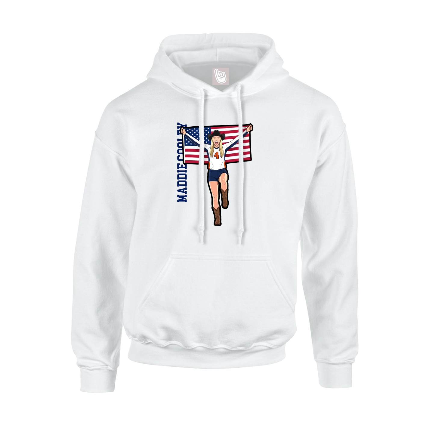 Hoodie — Name Vertical in White