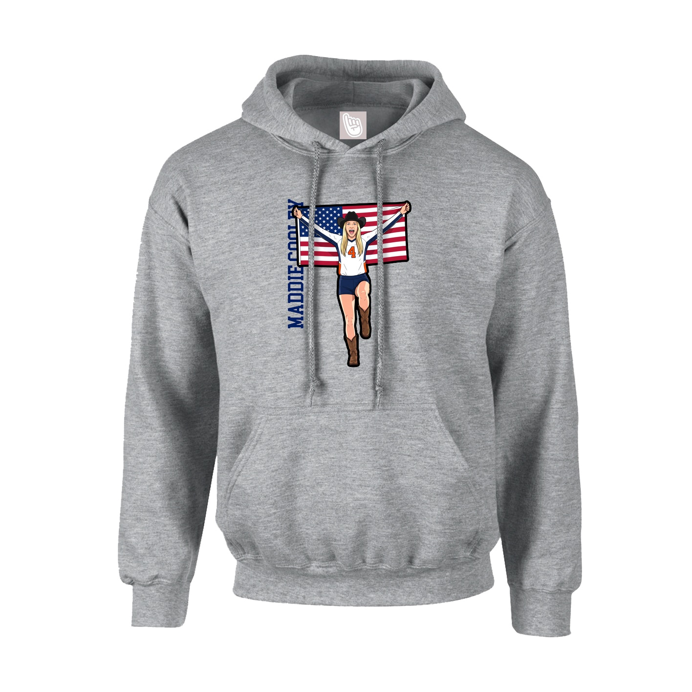 Youth Hoodie — Name Vertical in Grey
