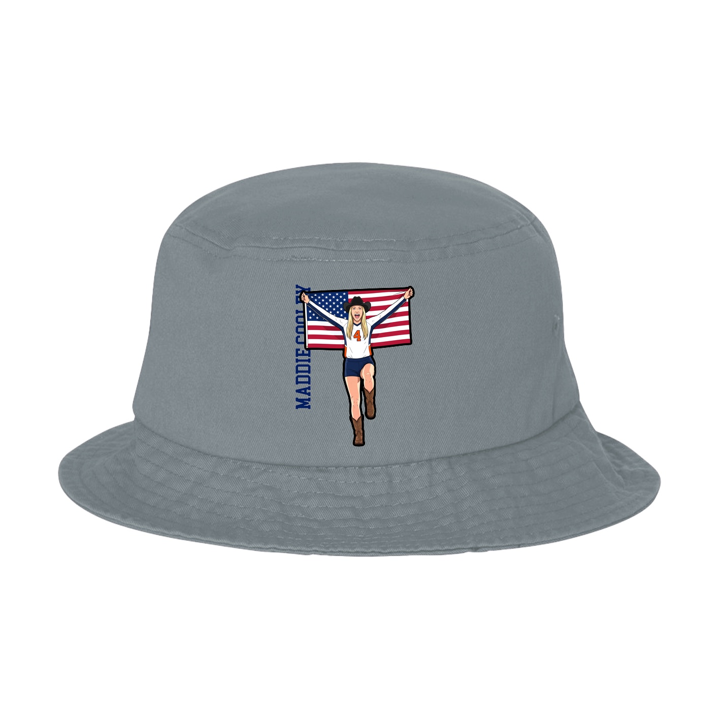 Bucket Cap — Name Vertical in Grey