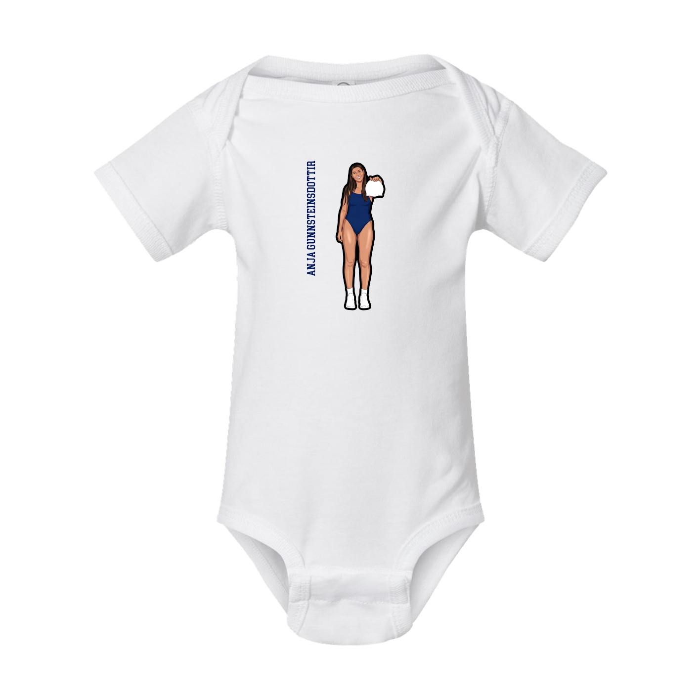 Baby Onesie — Name Vertical in White
