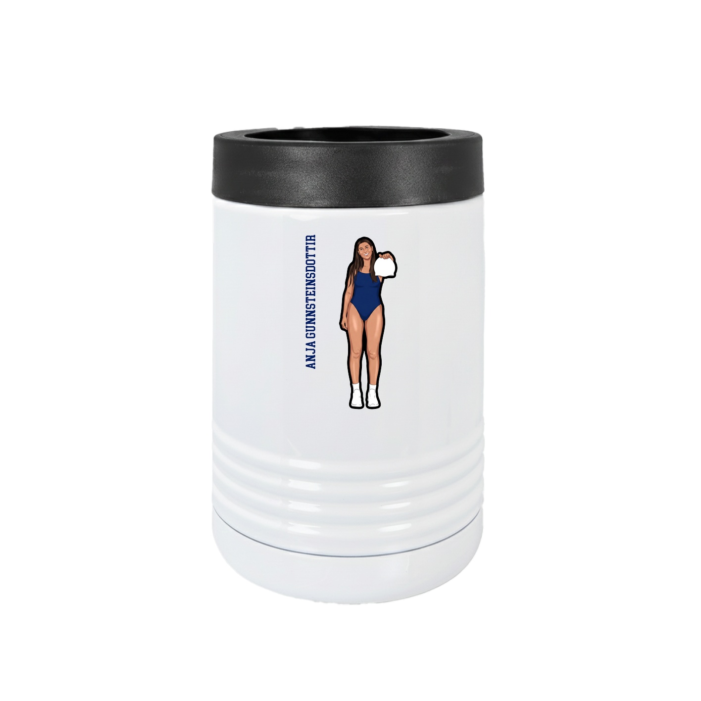 Beverage Holder — Name Vertical in White