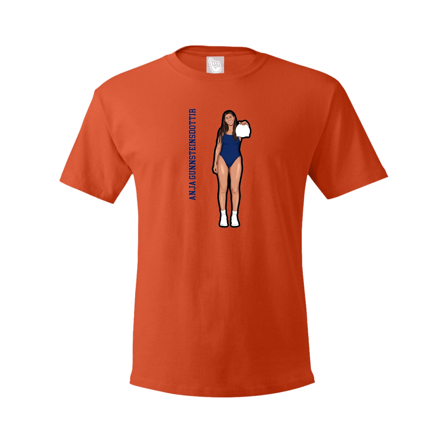Tee — Name Vertical in Orange