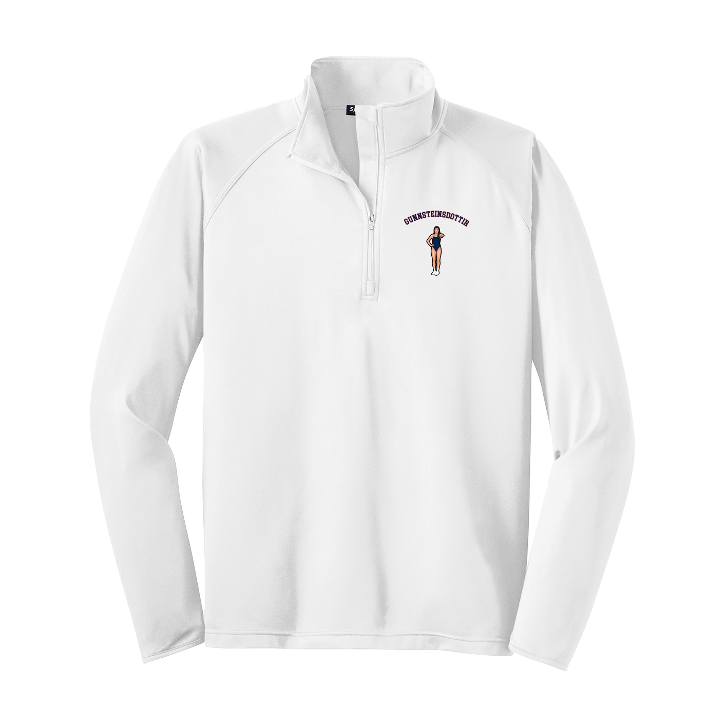 Q-Zip Pullover — Shirsey Arch in White