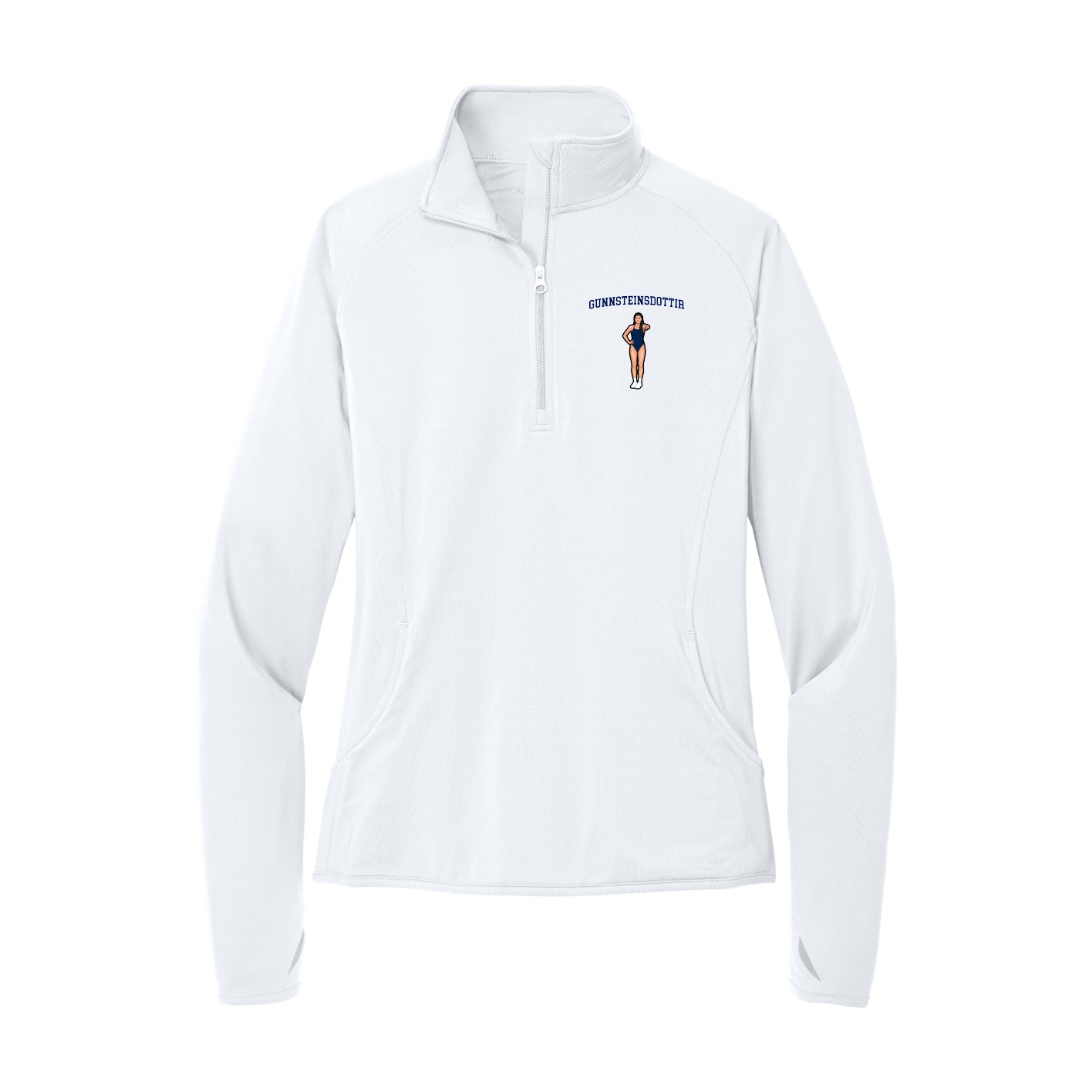 Women's Q-Zip Pullover — Shirsey in White