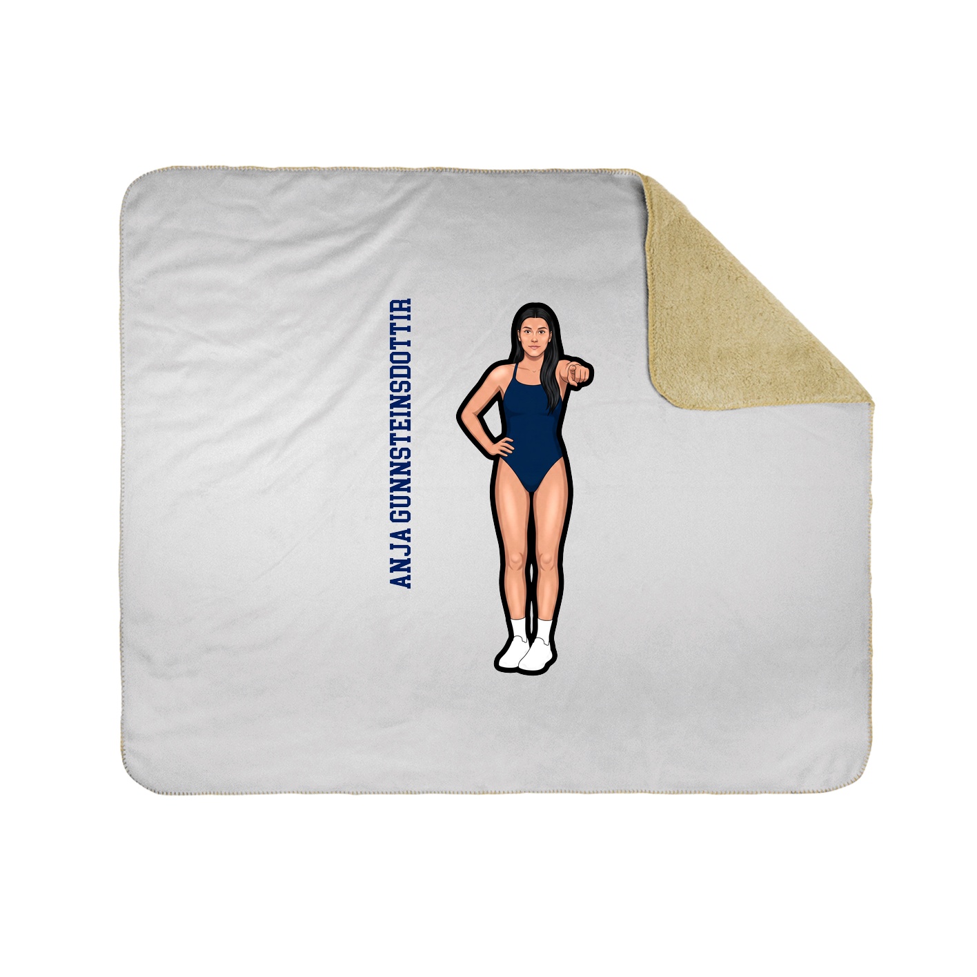 Throw Blanket — Name Vertical in White