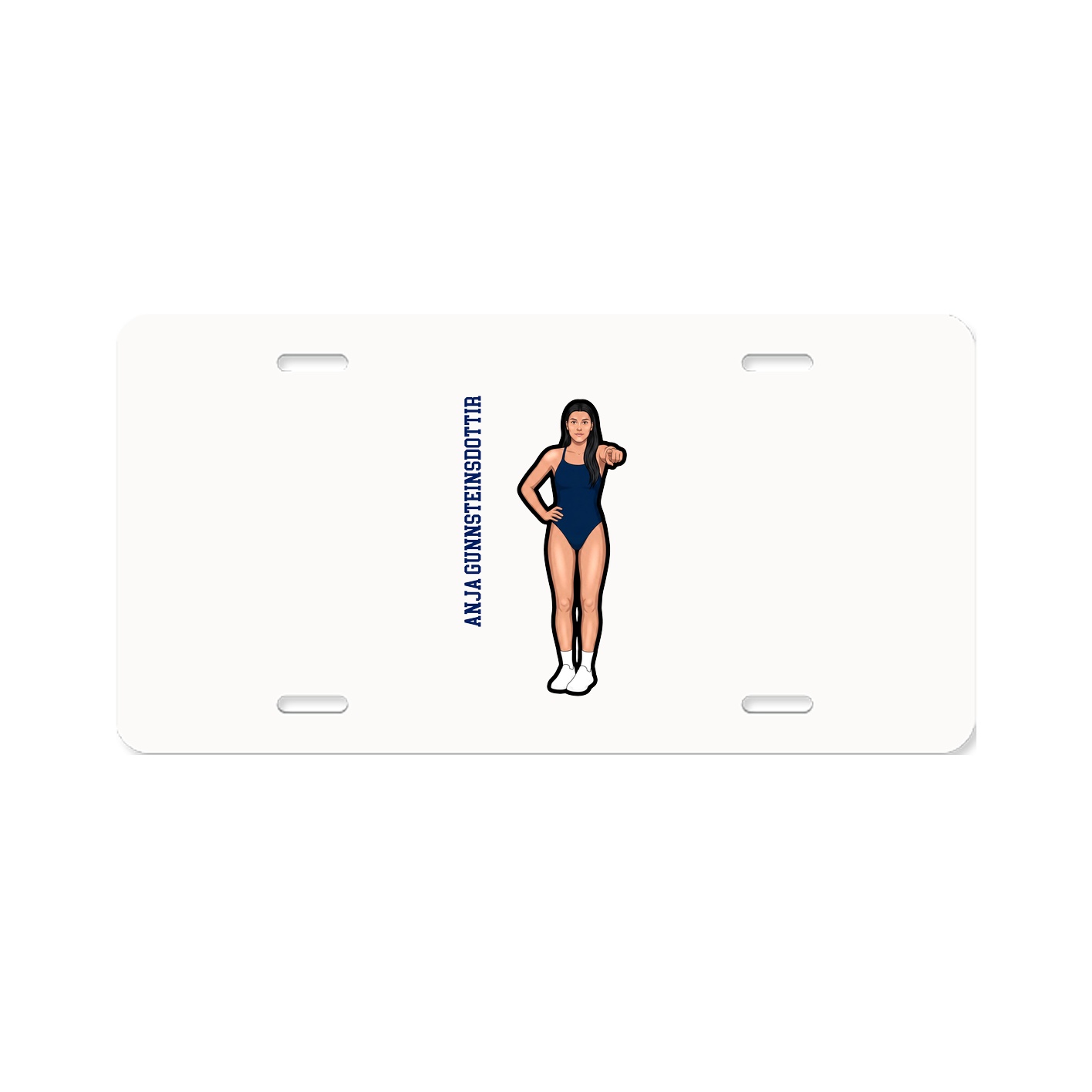 License Plate — Name Vertical in Classic